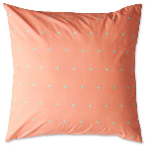 Kip&Co Polkadot Peachy Organic Cotton European Pillowcases 2P Set